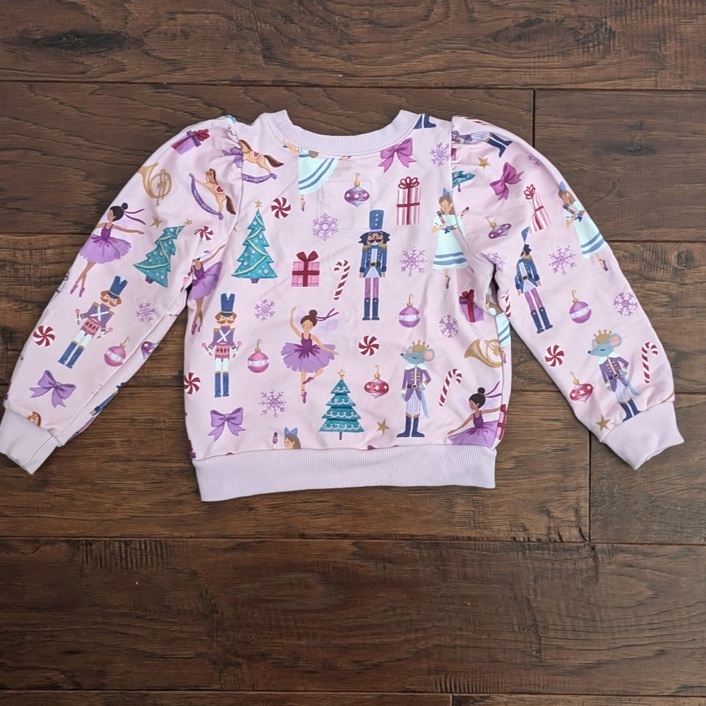 Nutcracker Ballet Puff Sleeve Crewneck